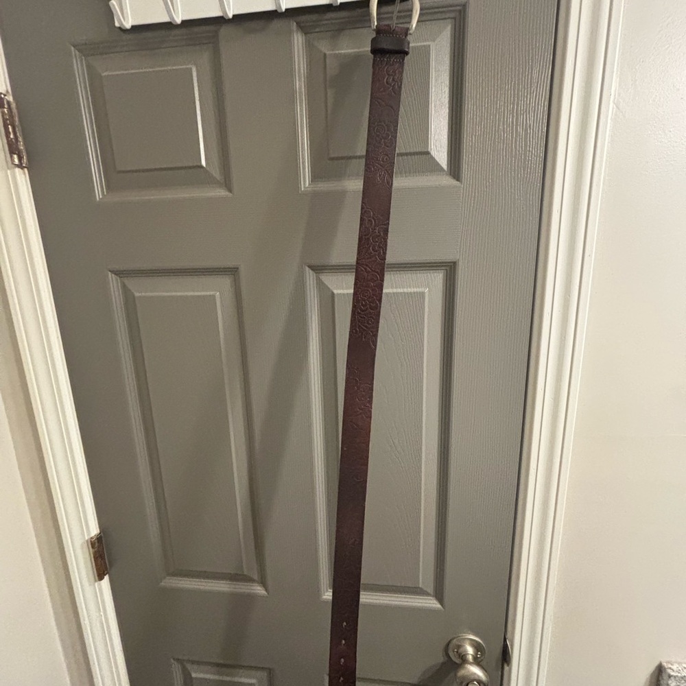 Fossil Dark Brown Embossed Leather Belt